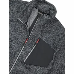 Uomo CMP Pile^Giacca in pile HighLoft da uomo con tasca termoapplicata melange