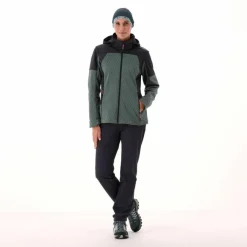 Donna CMP Giacche Trekking|Giacche Softshell^Giacca Softshell da Donna con Cappuccio e Motivo Grid-Jacquard Bicolor