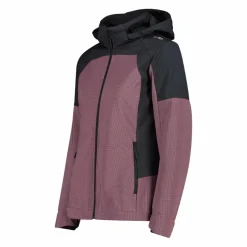Donna CMP Giacche Trekking|Giacche Softshell^Giacca Softshell da Donna con Cappuccio e Motivo Grid-Jacquard Bicolor