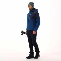 Uomo CMP Giacche Trekking|Giacche Softshell^Giacca Softshell da Uomo con Cappuccio e Motivo Grid-Jacquard Bicolor