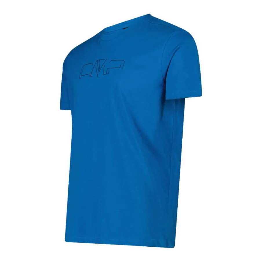 Uomo CMP Polo E T-Shirt^Maglia a maniche corte da uomo in cotone elasticizzato con logo