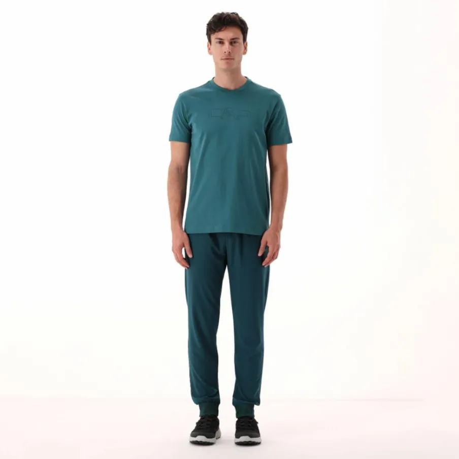 Uomo CMP Polo E T-Shirt^Maglia a maniche corte da uomo in cotone elasticizzato con logo