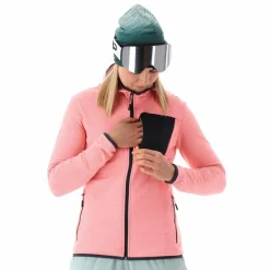 Donna CMP Pile^Pile Grid Tech con zip con cappuccio da donna