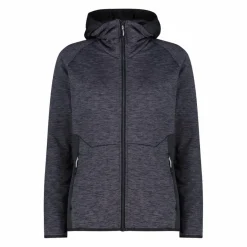 Donna CMP Pile^Pile Grid Tech con zip da donna melange con cappuccio