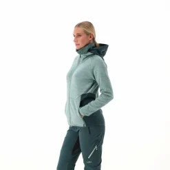 Donna CMP Pile^Pile Grid Tech con zip da donna melange con cappuccio